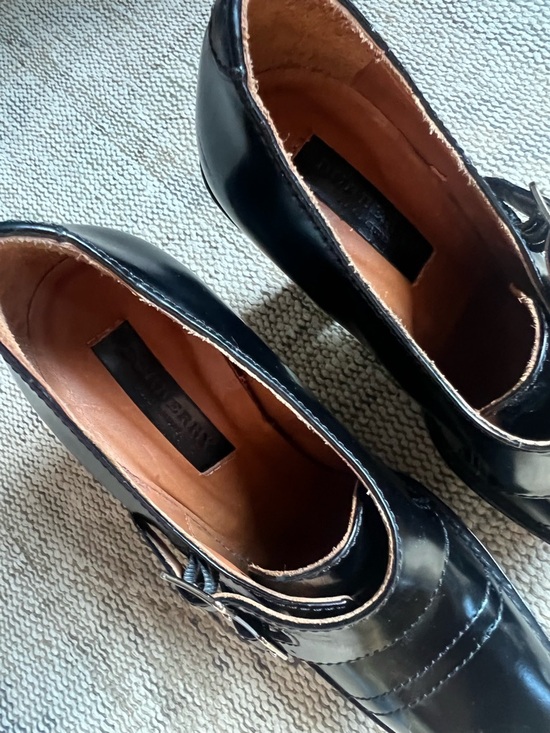 Burberry Prorsum Black Leather Platform Heels w/ Buckle | Chunky Lug Sole main image 0
